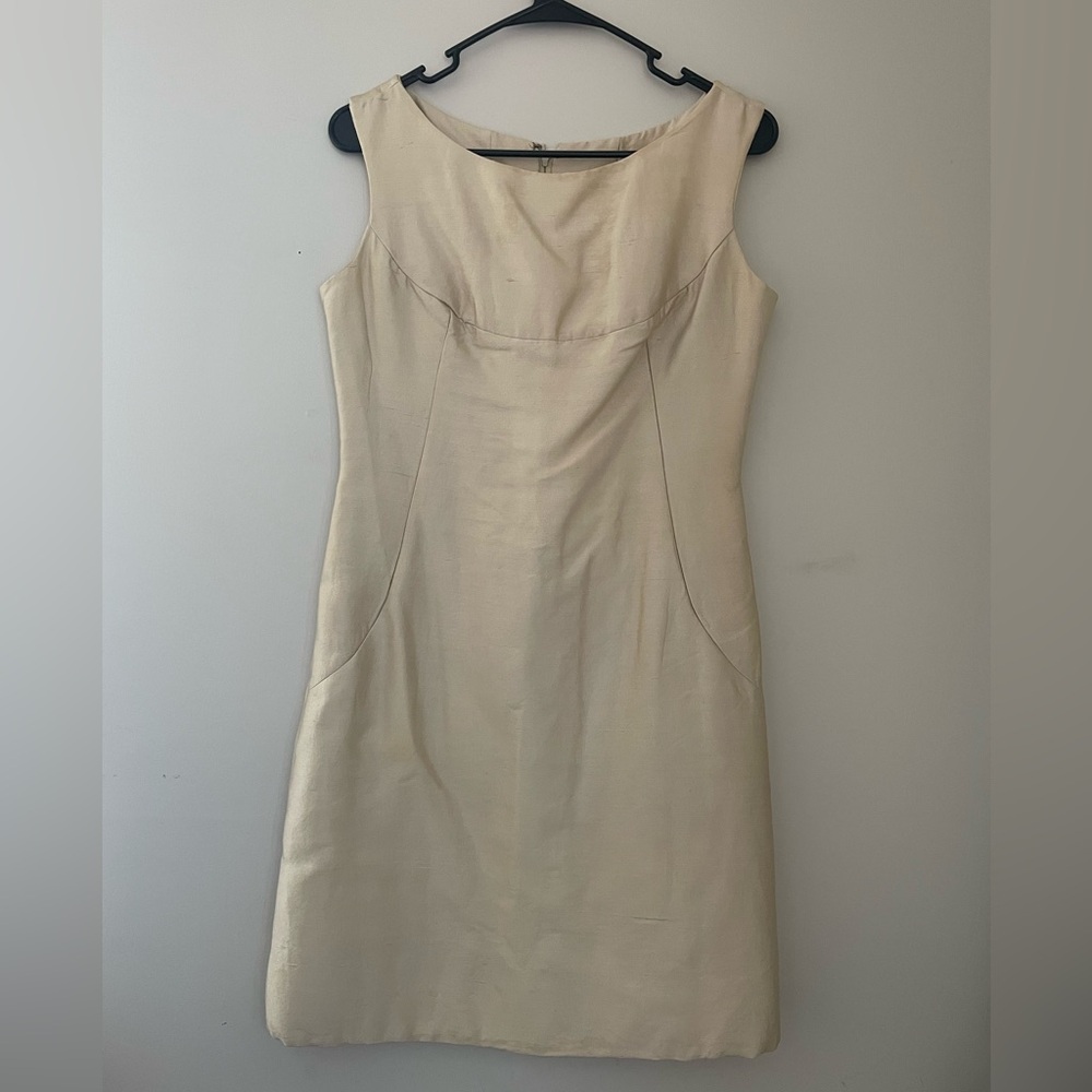 Vintage Elegant  1960’s Silk Cream Sleeveless Dress